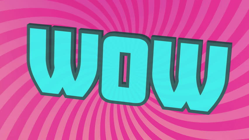 Animation of wow text over pink pattern background. Global social media, digital interface, communication, computing and data processing concept digitally generated video. - Powered by Shutterstock - Get 15% off with code: PIKWIZARD15