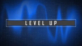 Animation of digital data processing over level up text. Global video game, connections, computing and data processing concept digitally generated video. - Powered by Shutterstock - Get 15% off with code: PIKWIZARD15