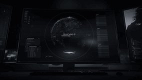 Cyber Threat Prevention System Analyzes Ip Data Location At A Futuristic Spy Hideout. Cyber Threat Location Target Track On A Digital World Map. Sci-fi Hacker Cyber Threat Location Detection Software. - Powered by Shutterstock - Get 15% off with code: PIKWIZARD15