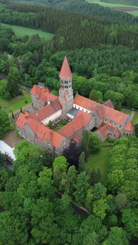 drone video Clervaux abbey Luxembourg europe