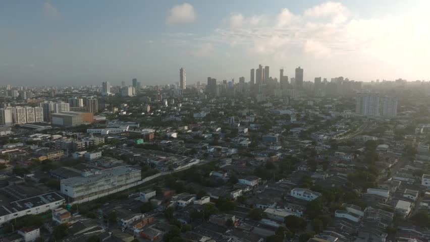  Aerial view of Barranquilla city in Colombia