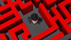 Animation of globe over caucasian businessman in maze. Business, travel and digital interface concept digitally generated video. - Powered by Shutterstock - Get 15% off with code: PIKWIZARD15
