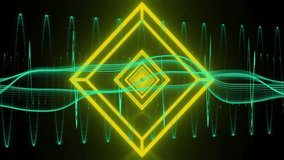 Animation of neon shapes moving over dna strand. Technology and digital interface concept digitally generated video. - Powered by Shutterstock - Get 15% off with code: PIKWIZARD15