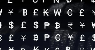 Animation of binary coding data processing over currency signs. Global finance, business, connections, computing and data processing concept digitally generated video. - Powered by Shutterstock - Get 15% off with code: PIKWIZARD15
