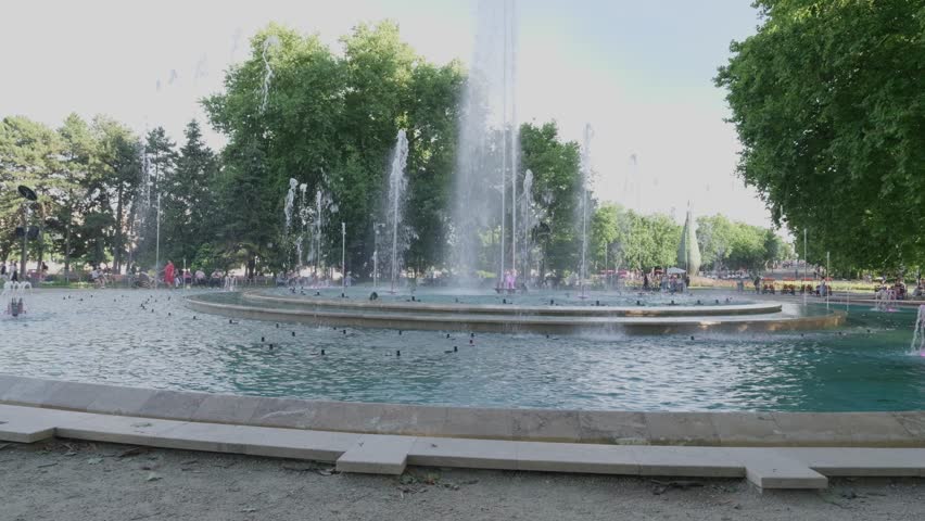 Magical Musical Fountain Show on Margaret Island, Budapest - Hungary.