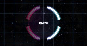 Animation of speedometer, digital data processing and scope scanning. Global connections, computing and data processing concept digitally generated video. - Powered by Shutterstock - Get 15% off with code: PIKWIZARD15