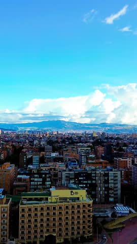 Aerial shots of a rare clear sky in the city of Bogotá, Colombia. 