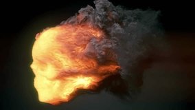 Digital animation of a glowing fiery, burning orange human skull. 3d rendering. 3D Illustration - Powered by Shutterstock - Get 15% off with code: PIKWIZARD15