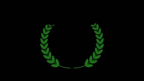 Green laurel wreath Animated Icon Success Symbol achievements animation. Ornamental element. Ceremonial wreath on transparent background. 4k video with alpha channel Motion graphic - Powered by Shutterstock - Get 15% off with code: PIKWIZARD15