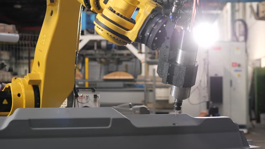 Automatic machine for milling parts. Automated conveyor for manufacturing cars