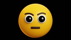 Wonder, Curious face emoji, 3d emoticon animation, Alpha channel, Transparent video - Powered by Shutterstock - Get 15% off with code: PIKWIZARD15