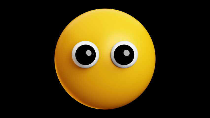 No expression face emoji, 3d emoticon animation, Alpha channel, Transparent video
