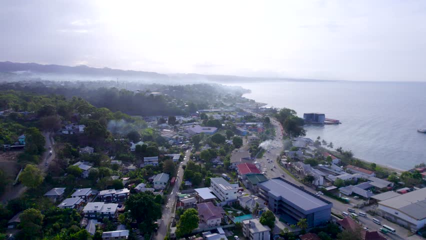 Aerial view of West Honiara from Town Ground Honiara Mendana Ave