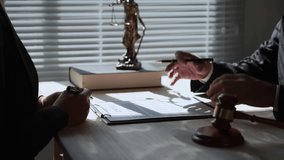 Lawyers in formal attire engaging in discussions about contract terms, negotiating key points, and ultimately signing documents within a professional office setting - Powered by Shutterstock - Get 15% off with code: PIKWIZARD15