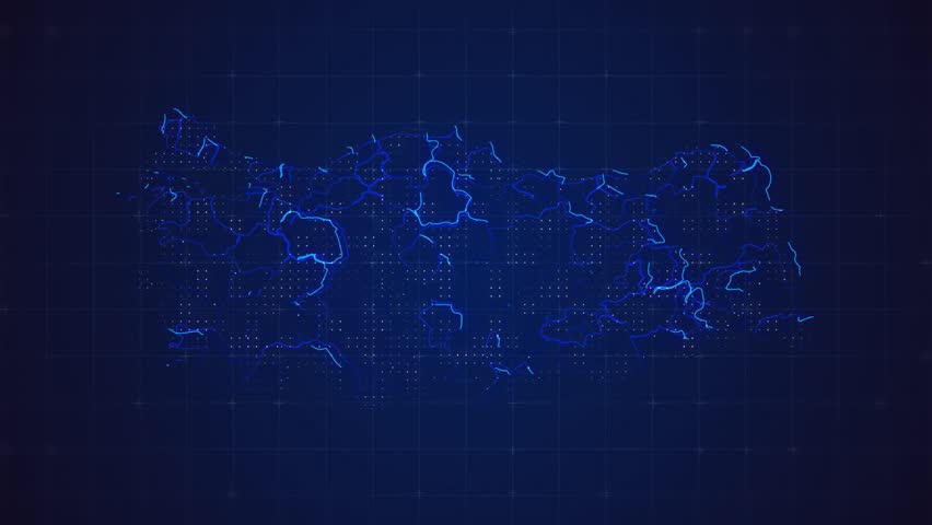Digital Map of Turkey. Suitable for Hi-tech, Futuristic, Cyber and News concepts. - Powered by Shutterstock - Get 15% off with code: PIKWIZARD15