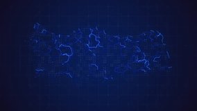 Digital Map of Turkey. Suitable for Hi-tech, Futuristic, Cyber and News concepts. - Powered by Shutterstock - Get 15% off with code: PIKWIZARD15