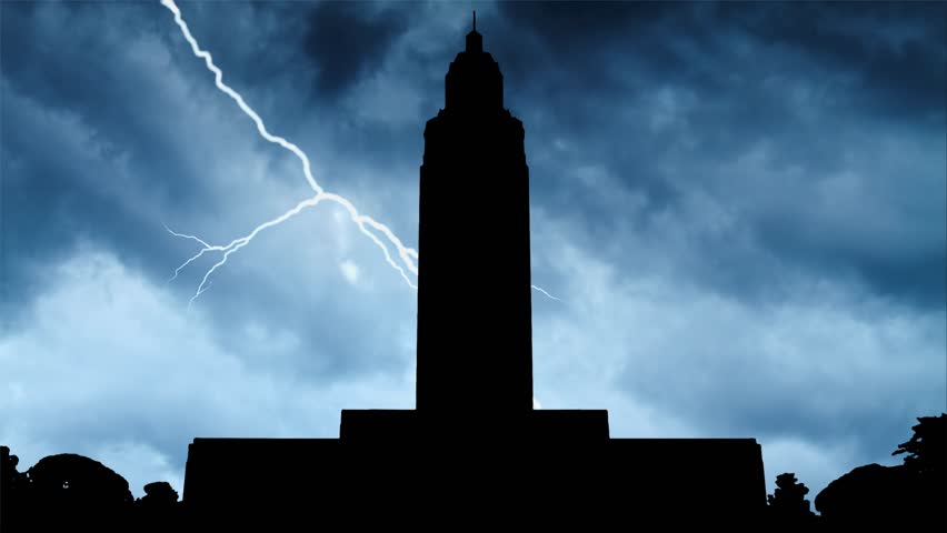 Louisiana: Lightning and Thunderstorm Flash over State Capital Building in Baton Rouge, USA