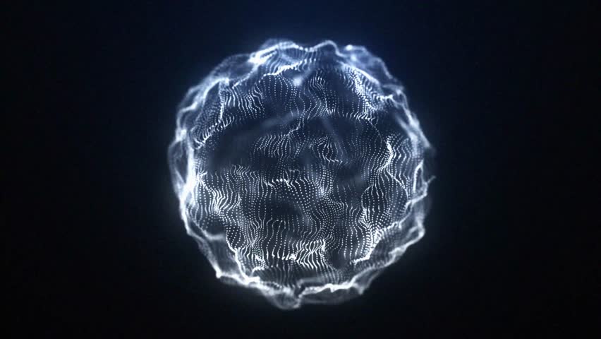 Energy ball with particle gradient background.