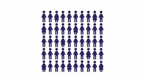 Animated overpopulation. Population growth animation. People silhouettes showing up. Focus moving, scaling. Colorful illustration on white background. HD video with alpha channel. Motion graphic - Powered by Shutterstock - Get 15% off with code: PIKWIZARD15