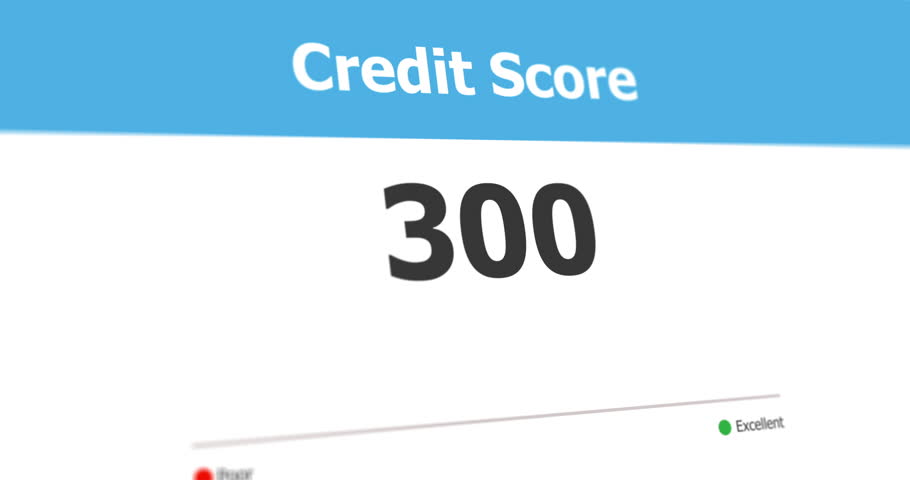 Animated credit score level, financial report with high personal credit score, bar chart and increasing counter, footage