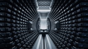 Supercomputer that Powering Massive AI Models with Rows of Blinking Drives Containing Training Data and Datasets. Cloud Computing and Processing Concept. Advanced Storage Solution in Data Center. - Powered by Shutterstock - Get 15% off with code: PIKWIZARD15