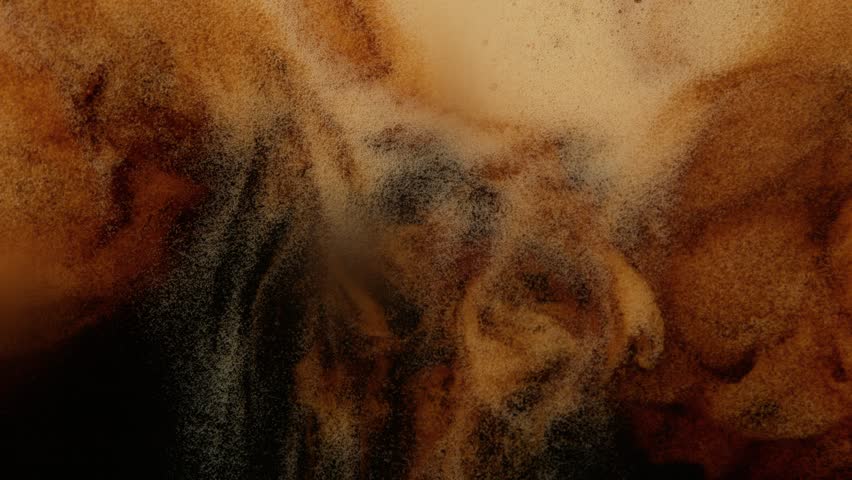 Super Slow Motion Detail Shot of Pouring Fresh Creamy Coffee at 1000fps.