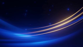 Curved blue and gold light trails sweep across a dark, starry background, creating a futuristic and elegant abstract design. - Powered by Shutterstock - Get 15% off with code: PIKWIZARD15