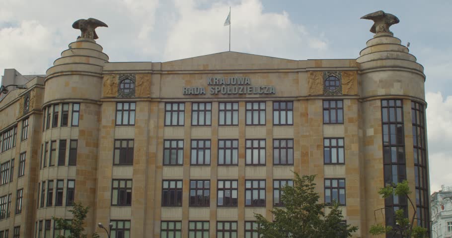 Warsaw , Poland - 05 23 2024: The House of Eagles - Seat of the National Cooperative Council in Warsaw