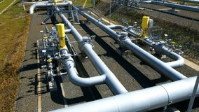 Gas pipeline Gazelle. One part of Nord Stream pipeline from Russia to European Union. High pressure pipes on a hot summer day. - Powered by Shutterstock - Get 15% off with code: PIKWIZARD15