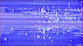 Glitched blue and purple visual distortion, great for retro or VHS-style effects in videos. High quality FullHD footage. - Powered by Shutterstock - Get 15% off with code: PIKWIZARD15
