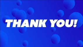 Animation of thank you text over blue pattern background. Global video game, digital interface, communication, computing and data processing concept digitally generated video. - Powered by Shutterstock - Get 15% off with code: PIKWIZARD15