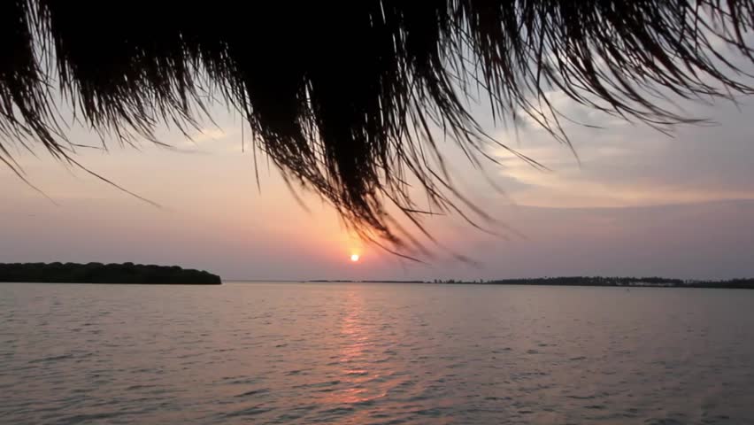 Sunset Over Lagoon in Sri Lanka