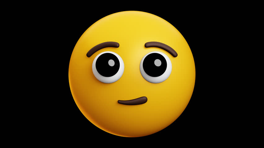 Look to the top left emoji, 3d emoticon animation, Alpha channel, Transparent video