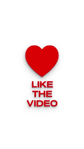 Vertical video animation of an animated heart button with the message like the video on a white background. - Suitable for video blog. 