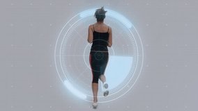 Running woman with fitness data and progress charts animation. technology, exercise, health, jogging, workout, tracking - Powered by Shutterstock - Get 15% off with code: PIKWIZARD15