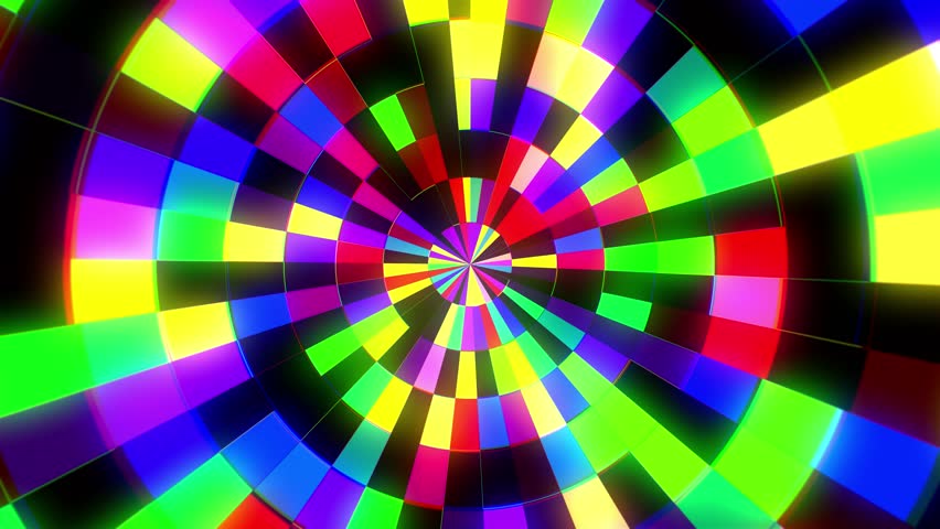 Flickering Colorful Mosaic Circle Pattern Loop