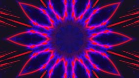 Motion graphic of floral tunnel pattern in pink, red and blue colors with neon light on black background. - Powered by Shutterstock - Get 15% off with code: PIKWIZARD15