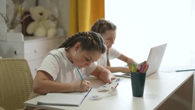 Interactive learning at home on laptop. children with laptops participate in educational activities at home. Young students use new technology and study laptops for modern education. child dream. - Powered by Shutterstock - Get 15% off with code: PIKWIZARD15