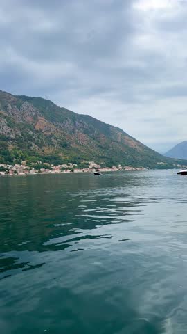 walk along the Bay of Kotor in the city of Kotor, Montenegro