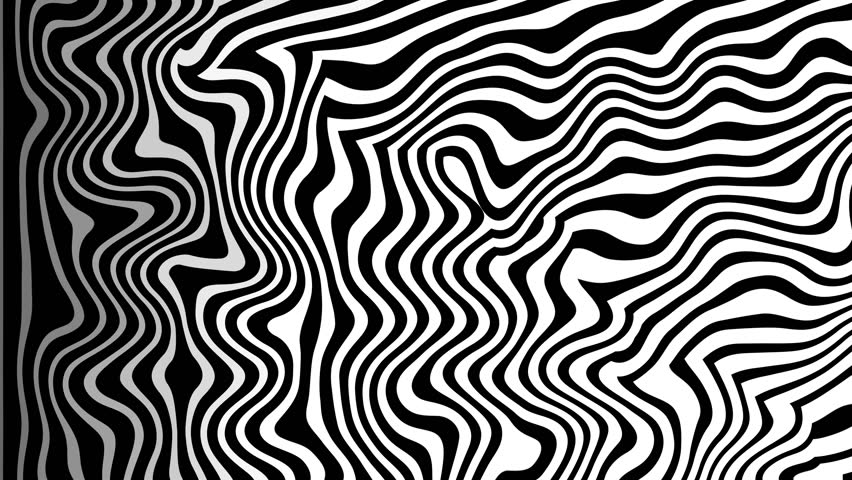 Black and white wavy lines abstract pattern.