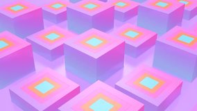 Colorful cubes and moving squares on violet background, satisfying loop animation - Powered by Shutterstock - Get 15% off with code: PIKWIZARD15