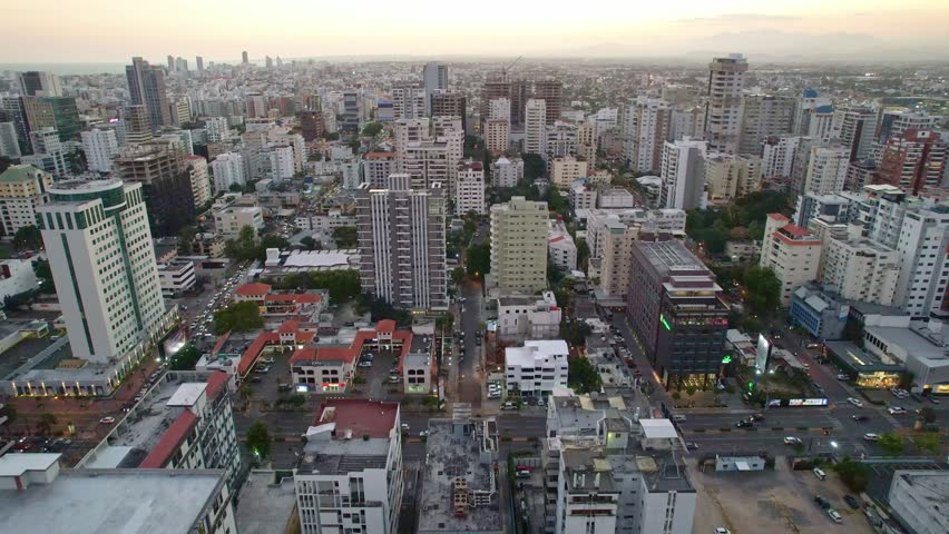 Aerial over Residential Metropolitan Neighborhood, Santo Domingo, Dominican