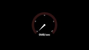 Internet speed test on a transparent background, Internet speed testing meter animation with alpha channel - Powered by Shutterstock - Get 15% off with code: PIKWIZARD15