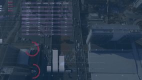 Animation of financial data processing over cityscape. Global business, finances, computing and digital interface concept digitally generated video. - Powered by Shutterstock - Get 15% off with code: PIKWIZARD15
