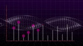 Animation of financial data processing over dna strand on black background. Global science, finances, computing and digital interface concept digitally generated video. - Powered by Shutterstock - Get 15% off with code: PIKWIZARD15