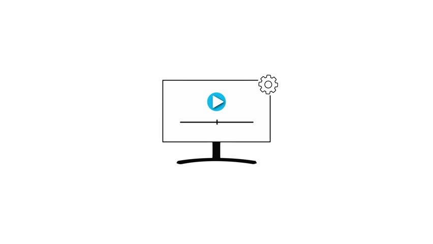 Video playing icon in computer monitor, video playing concept. animation background. - Powered by Shutterstock - Get 15% off with code: PIKWIZARD15