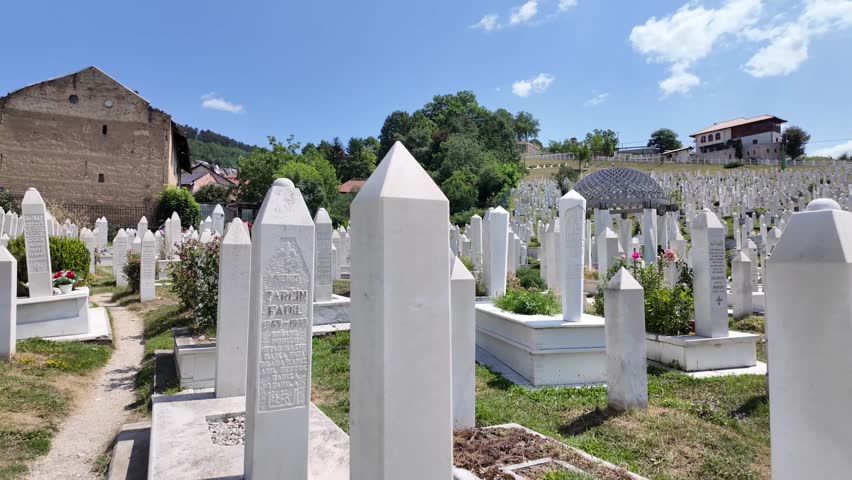 the Kovači cemetery and Alija Izetbegovic