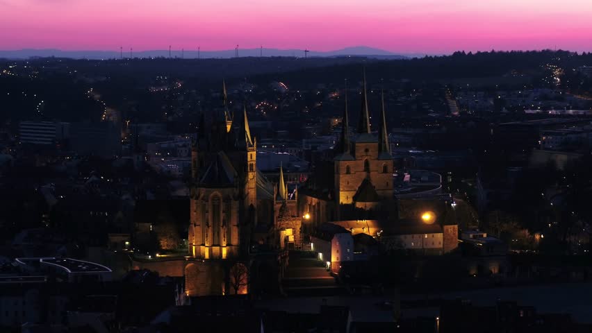 
Erfurt Cathedral at blue hour