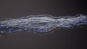 Dynamic flowing cables with glowing lights simulating data transfer or futuristic technology. 3D Illustration - Powered by Shutterstock - Get 15% off with code: PIKWIZARD15