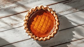 Traditional Homemade Pumpkin Pie on Rustic Wooden Table - Powered by Shutterstock - Get 15% off with code: PIKWIZARD15